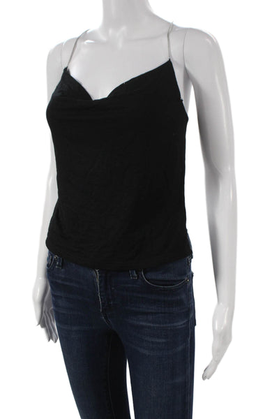Superdown Women Black Rayon Cowl Neck Camisole Sleeveless Size S