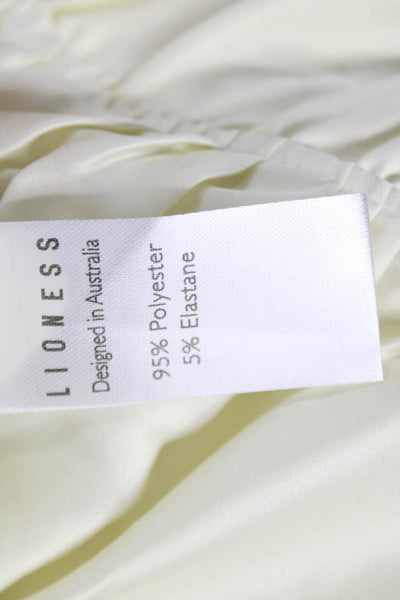 Lioness Women Strapless Top Ivory Square Neck Zip Size S
