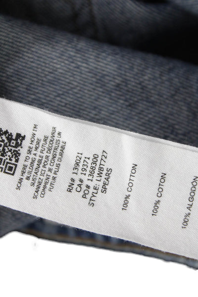 Frame Womens Straight Jeans High Waist Blue Button Size 30