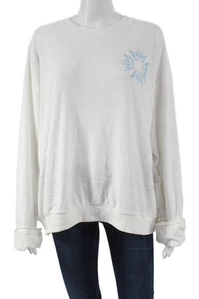 Boys Lie Womens White Pullover Sweatshirt Long Sleeve Crew Neck Size One Size