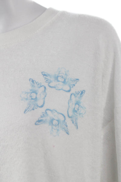 Boys Lie Womens White Pullover Sweatshirt Long Sleeve Crew Neck Size One Size