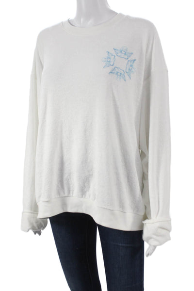 Boys Lie Womens White Pullover Sweatshirt Long Sleeve Crew Neck Size One Size