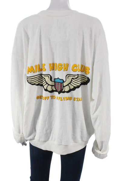 Boys Lie Womens White Pullover Sweatshirt Long Sleeve Crew Neck Size One Size