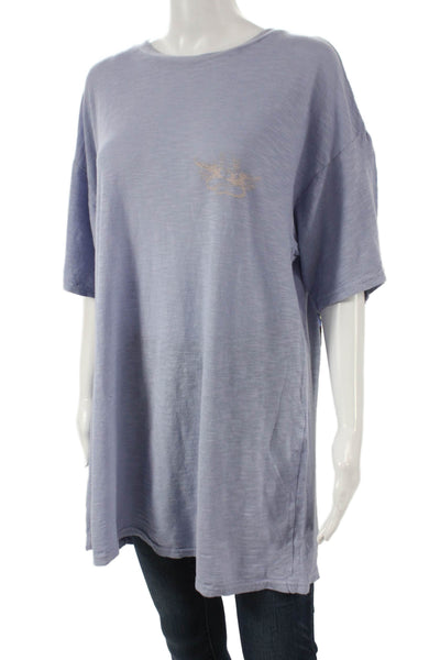 Boys Lie Womens Tunic Blue Cotton Round Neck Short Sleeve Size One Size