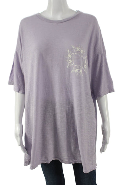 Boys Lie Womens Purple Basic T-Shirt Cotton Crew Neck Short Sleeve Size One