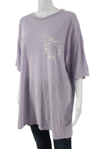Boys Lie Womens Purple Basic T-Shirt Cotton Crew Neck Short Sleeve Size One