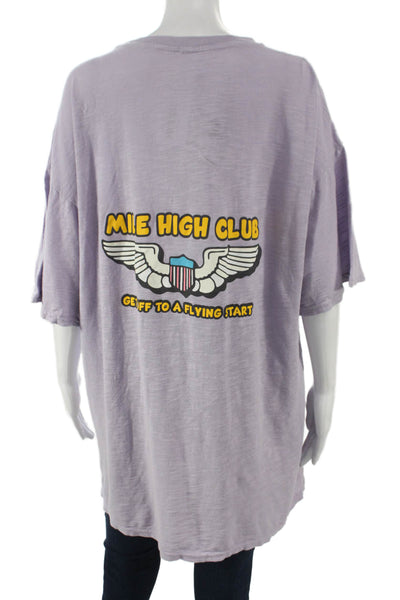 Boys Lie Womens Purple Basic T-Shirt Cotton Crew Neck Short Sleeve Size One