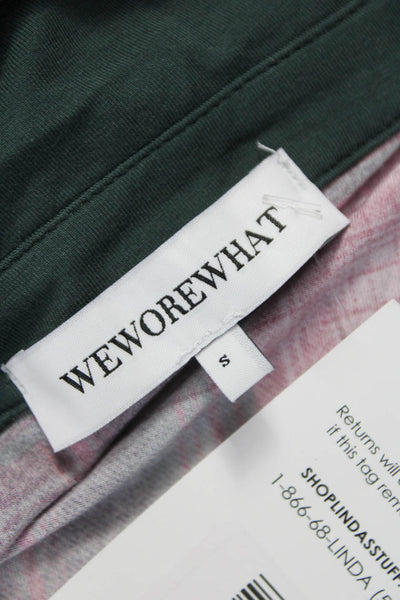 We Wore What Women Plaid Collared Modal Polo Long Sleeve Multicolor Size S