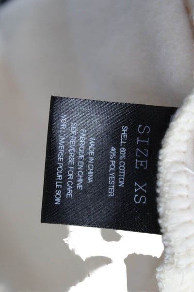 Ser.O.Ya Women Pullover Sweatshirt Collared Ivory Cotton Long Sleeve Size XS