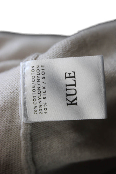 Kule Women Beige Cowl Neck Pullover Sweater Long Sleeve 70% Cotton Size L