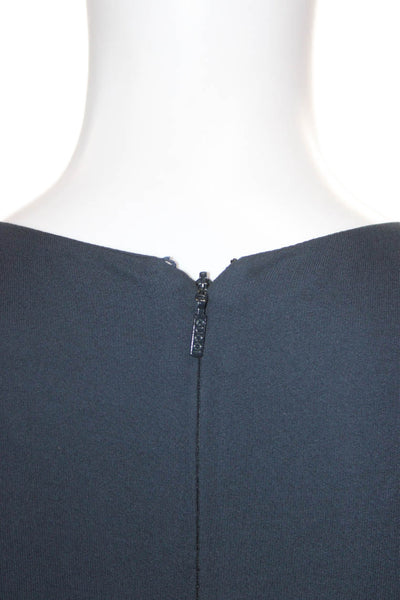 Gucci Women Sheath Dress Black V-Neck Long Sleeve Viscose Zip Size M