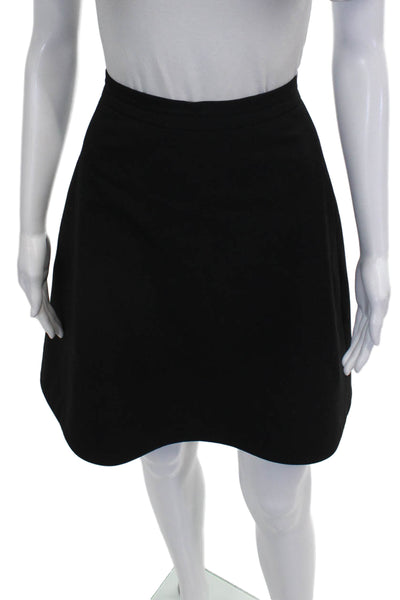 Nina Bauer Women A-Line Skirt Black Polyester Zip Knee Length Size S