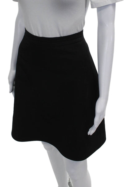 Nina Bauer Women A-Line Skirt Black Polyester Zip Knee Length Size S