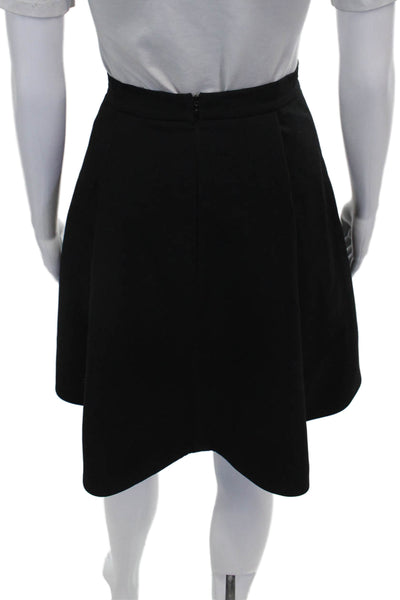 Nina Bauer Women A-Line Skirt Black Polyester Zip Knee Length Size S