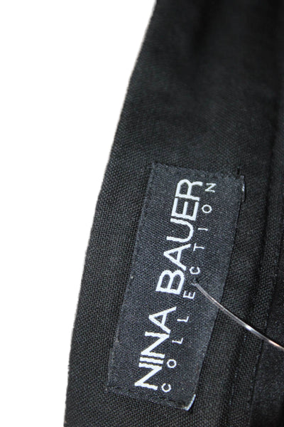 Nina Bauer Women A-Line Skirt Black Polyester Zip Knee Length Size S
