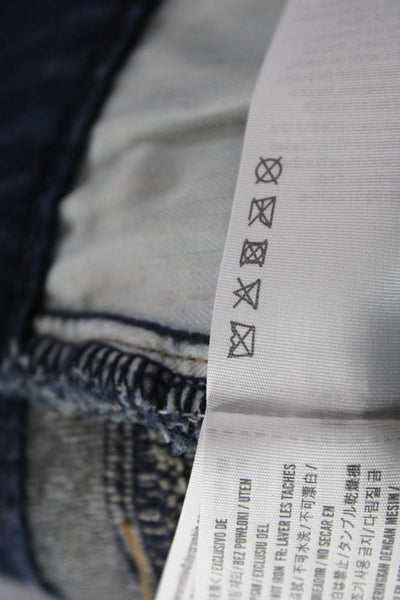 Abercrombie & Fitch Womens Blue A-Line Skirt Cotton Button Short Size 27