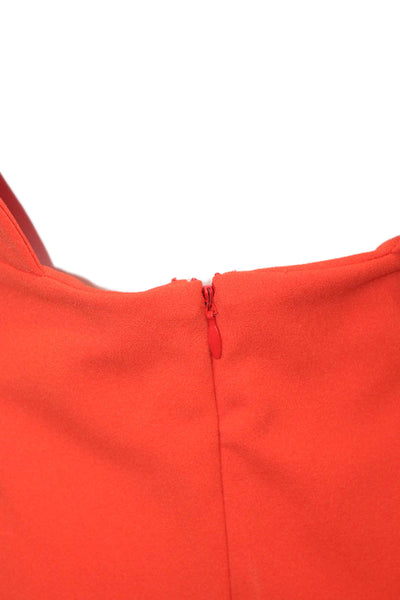 Solace London Women Maxi Dress Orange V-Neck Sleeveless Polyester Size 4