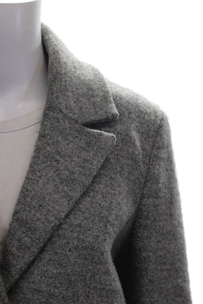 Calvin Klein Women Gray Polyester Blend Button Overcoat Size XS