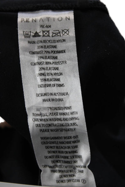 PE Nation Women Black Colorblock Recycled Nylon Ankle Leggings Size XS