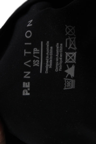 PE Nation Women Black Colorblock Recycled Nylon Ankle Leggings Size XS
