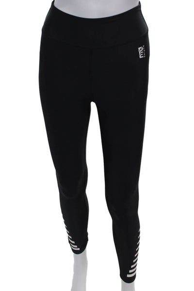 PE Nation Womens Ankle Striped Black Polyester Leggings Size XS