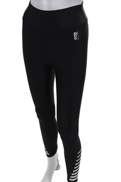 PE Nation Womens Ankle Striped Black Polyester Leggings Size XS