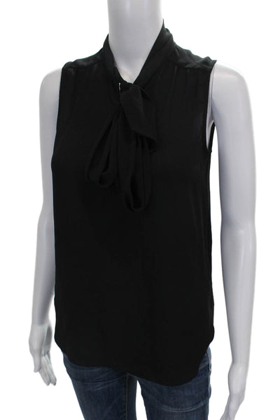 J Crew Women Basic Collared Sleeveless Black Polyester Blouse Size 2XS