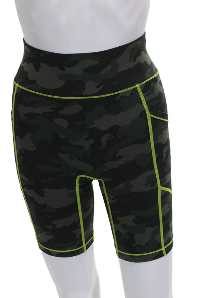 All Access Women Athletic Nylon Camouflage Shorts Green Size XS