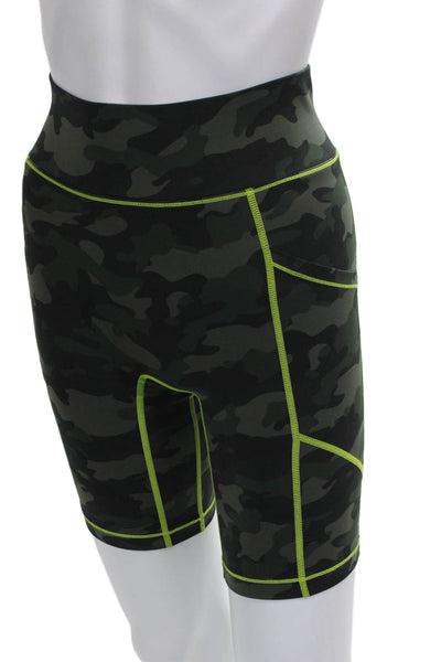 All Access Women Athletic Nylon Camouflage Shorts Green Size XS
