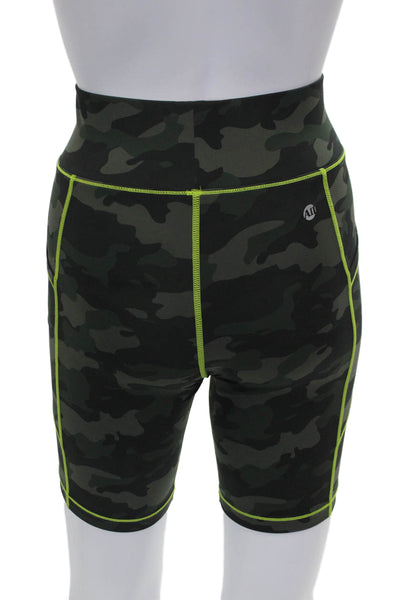 All Access Women Athletic Nylon Camouflage Shorts Green Size XS