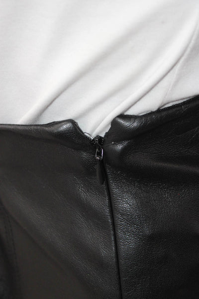 Babaton Womens A-Line Mini Skirt Black Polyurethane Zip Size 0