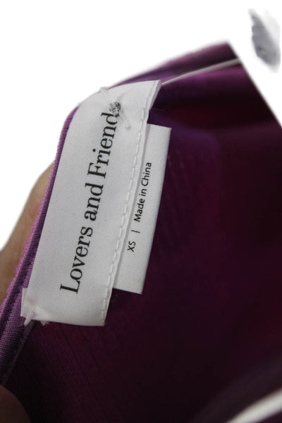 Lovers + Friends Womens Bodycon Mini Dress Purple Sleeveless Scoop Neck Size XS