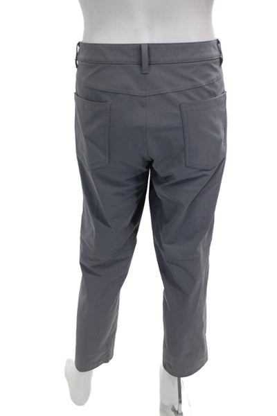 Lululemon Mens Khakis Gray Polyester Blend Button Closure Size 36