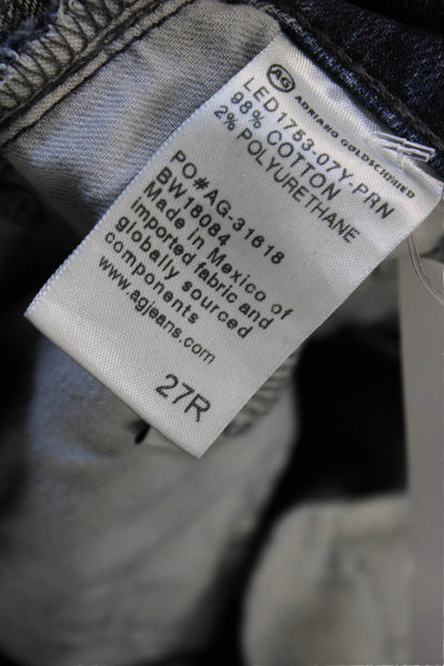 AG Women Straight High Waist Blue Cotton Jeans Size 27