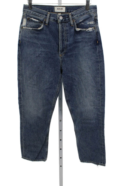 Agolde Women Blue High Waist Tapered Jeans Button Fly Size 27