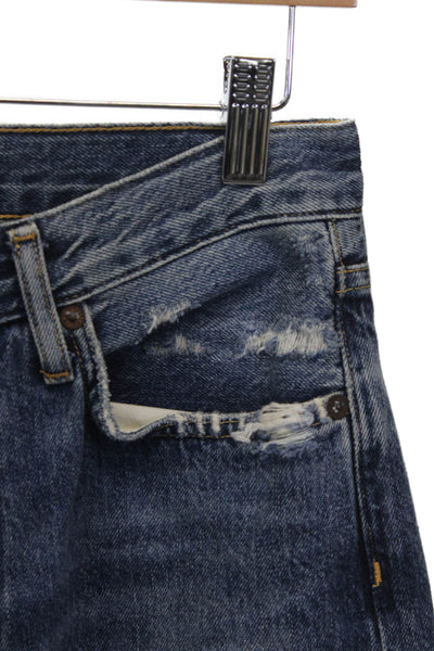 Agolde Women Blue High Waist Tapered Jeans Button Fly Size 27