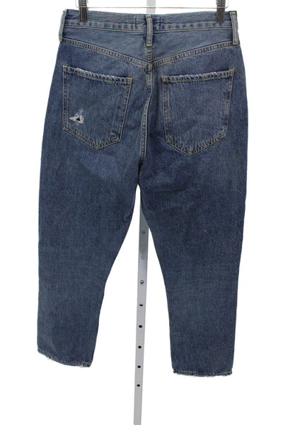 Agolde Women Blue High Waist Tapered Jeans Button Fly Size 27