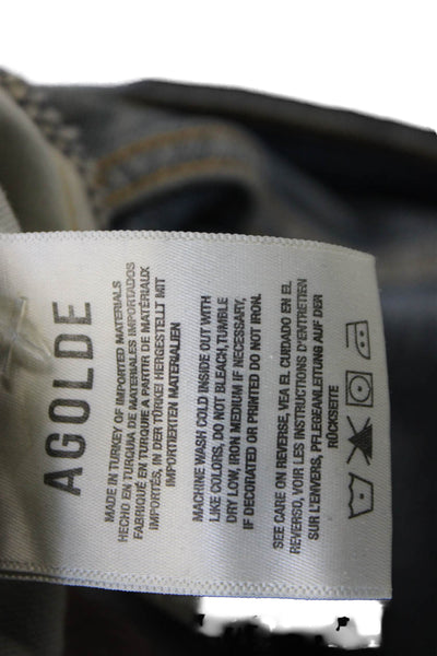 Agolde Women Blue High Waist Tapered Jeans Button Fly Size 27