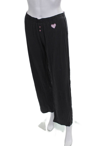 Betsey Johnson Womens Black Rayon Cami Pajama Set Sleeveless Scoop Neck Size S