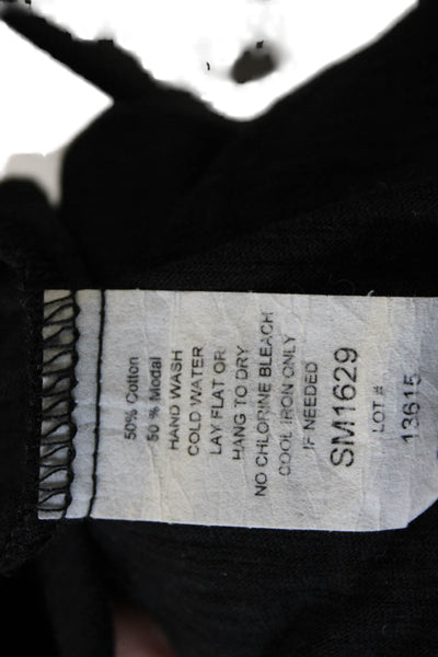 Elan Womens Tunic Black V-Neck Sleeveless Cotton Pullover Size S
