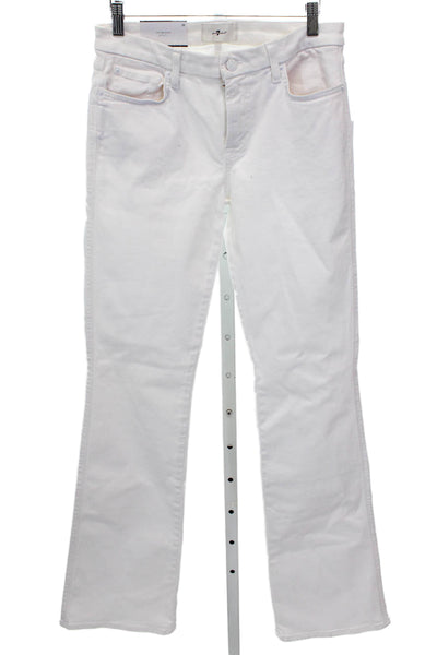 7 For All Mankind Womens Bootcut White Jeans Size 29