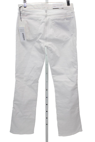 7 For All Mankind Womens Bootcut White Jeans Size 29