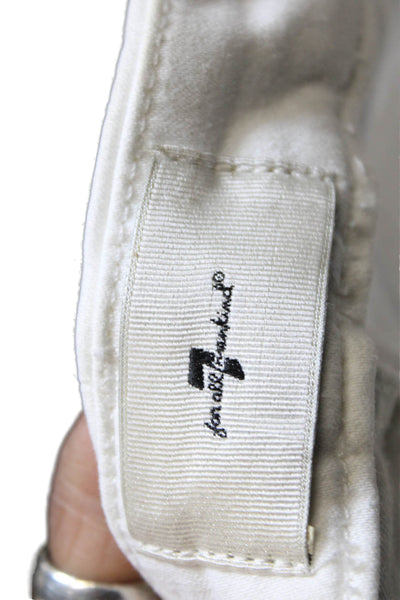 7 For All Mankind Womens Bootcut White Jeans Size 29