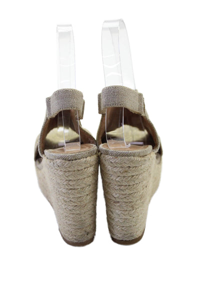 Castaner Womens Platform Espadrille Wedge Sandals Beige Gold Size 36 6
