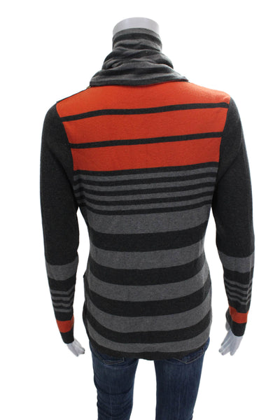 Per Se Women Pullover Multicolor Striped Modal Cowl Neck Long Sleeve Size L