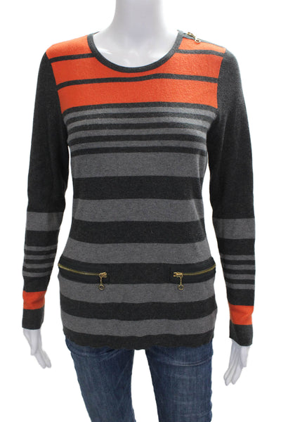 Per Se Women Pullover Multicolor Striped Modal Cowl Neck Long Sleeve Size L