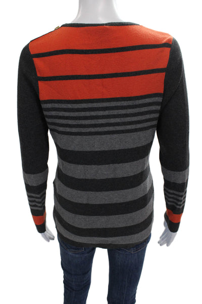Per Se Women Pullover Multicolor Striped Modal Cowl Neck Long Sleeve Size L