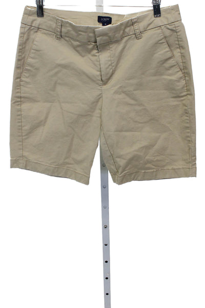 J Crew Womens Chino Cotton Beige Zip Shorts Size 6