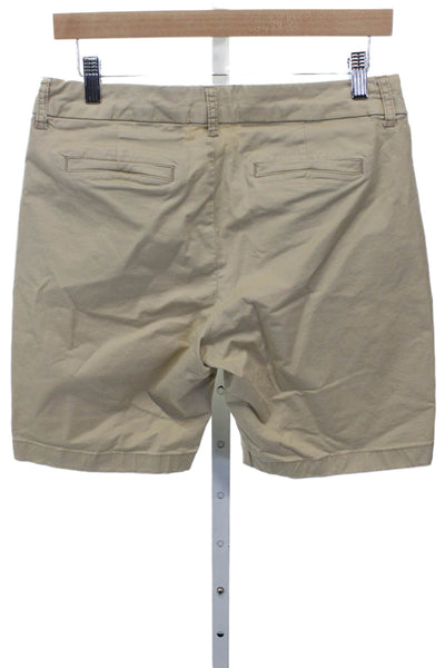 J Crew Womens Chino Cotton Beige Zip Shorts Size 6