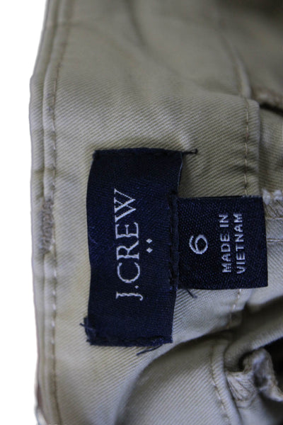 J Crew Womens Chino Cotton Beige Zip Shorts Size 6